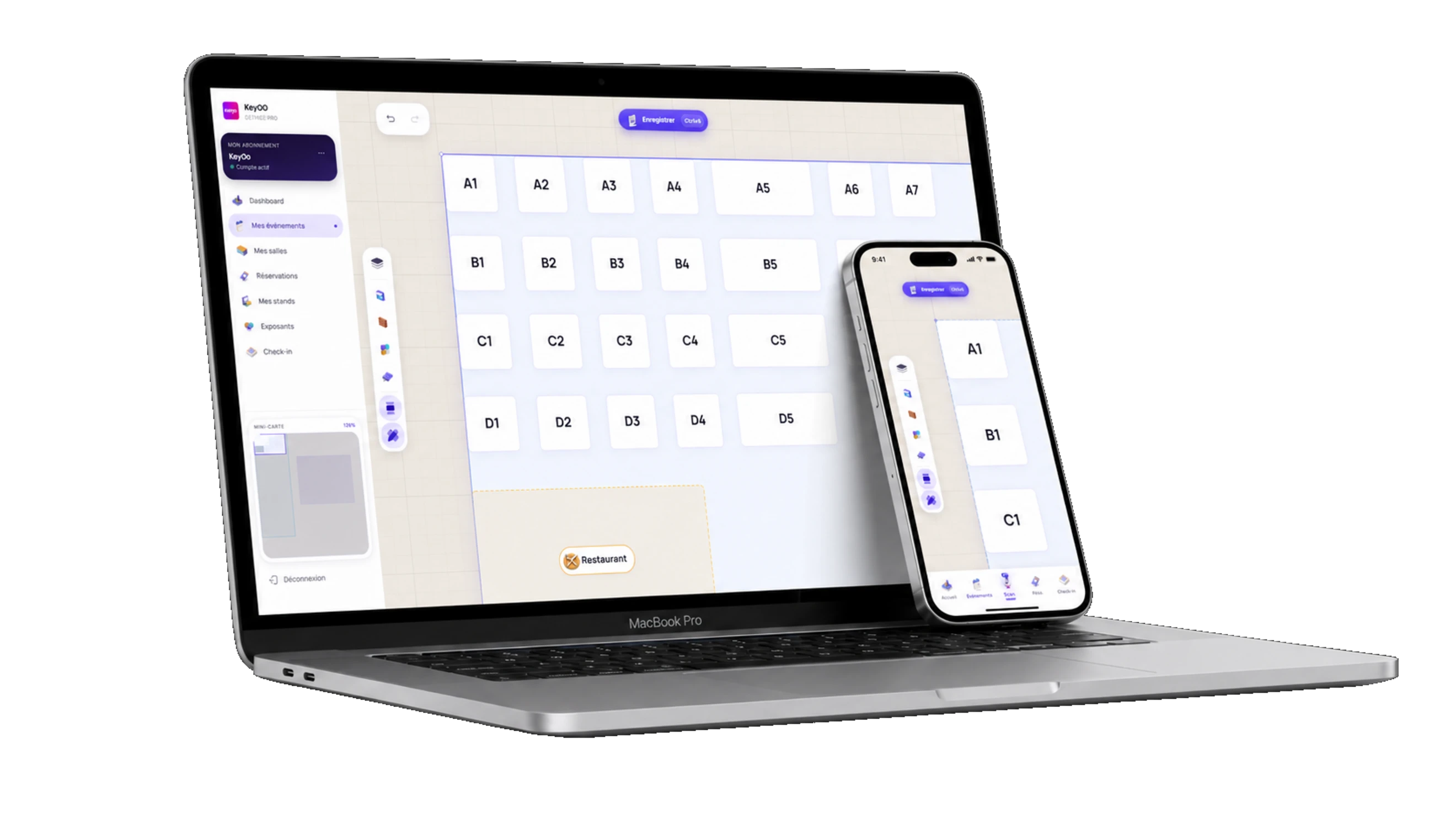 Keyqo interface: interactive floor plan editor